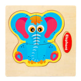 3D Wooden Puzzle Kids Cartoon Animal Traffic Jigsaw Puzzle Montessori Toys for Children Intelligence Early Learning Educational