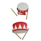 B72A Drum Snare Kids Percussion Toys Children Instrument Children Hand Wooden 8Inch Rhythm Sense Instrument Set Durable Red & Wh