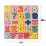 Wooden Puzzle Alphabet Number Shape Matching Board Baby Early Learning 3D Puzzle Preschool Educational Toys For Children