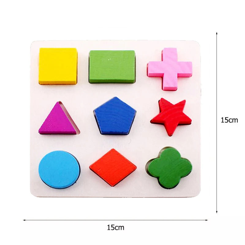 Wooden Puzzle Alphabet Number Shape Matching Board Baby Early Learning 3D Puzzle Preschool Educational Toys For Children