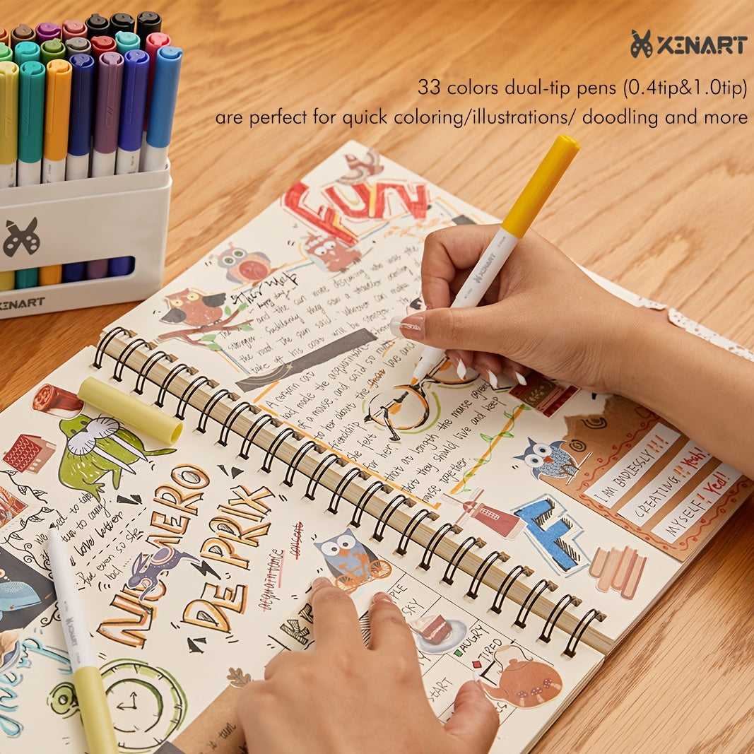 36pcs Waterbased Ink Dual Tip Pens For Cricut Maker 3/Maker/Explore 3/Air 2/Air, Writing & Drawing Marker Pen