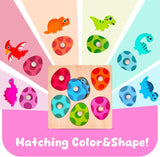 Wooden Dinosaur Jigsaw Puzzle Toys Montessori Peg Puzzle Game Kids Toddler 3D Wood Early Learning Educational Toys For Gifts