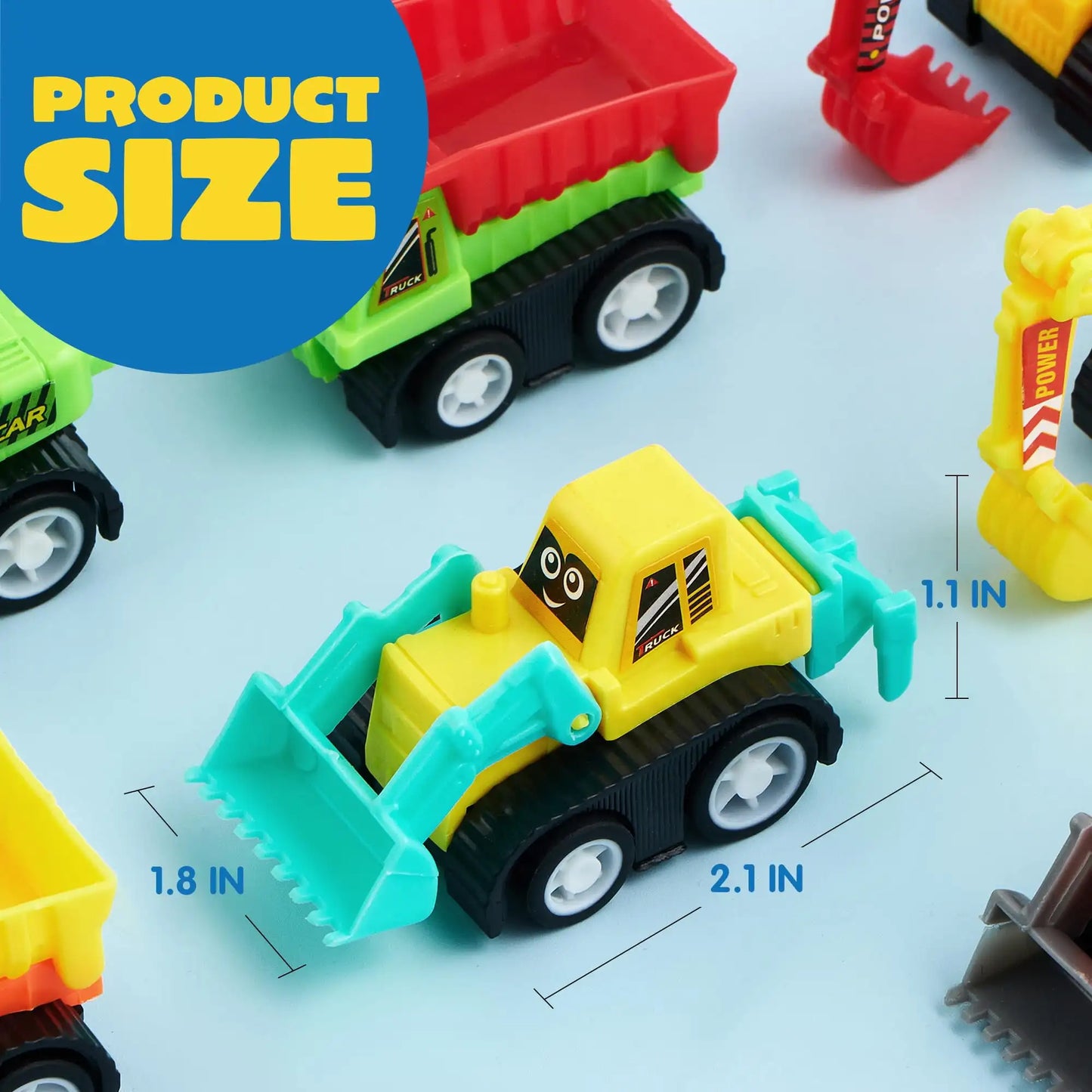 Joyfy 12 Pcs Car Toys Mini Construction Pull Back Car Set with Excavator Dump Truck and Bulldozer for kids Toy Trucks Party Gift