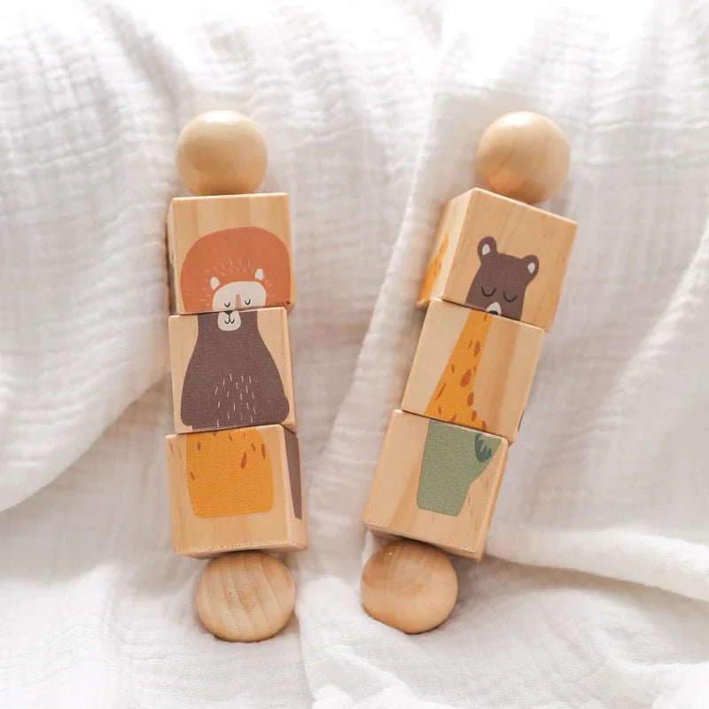 Wooden Rotating Animal Matching Toy
