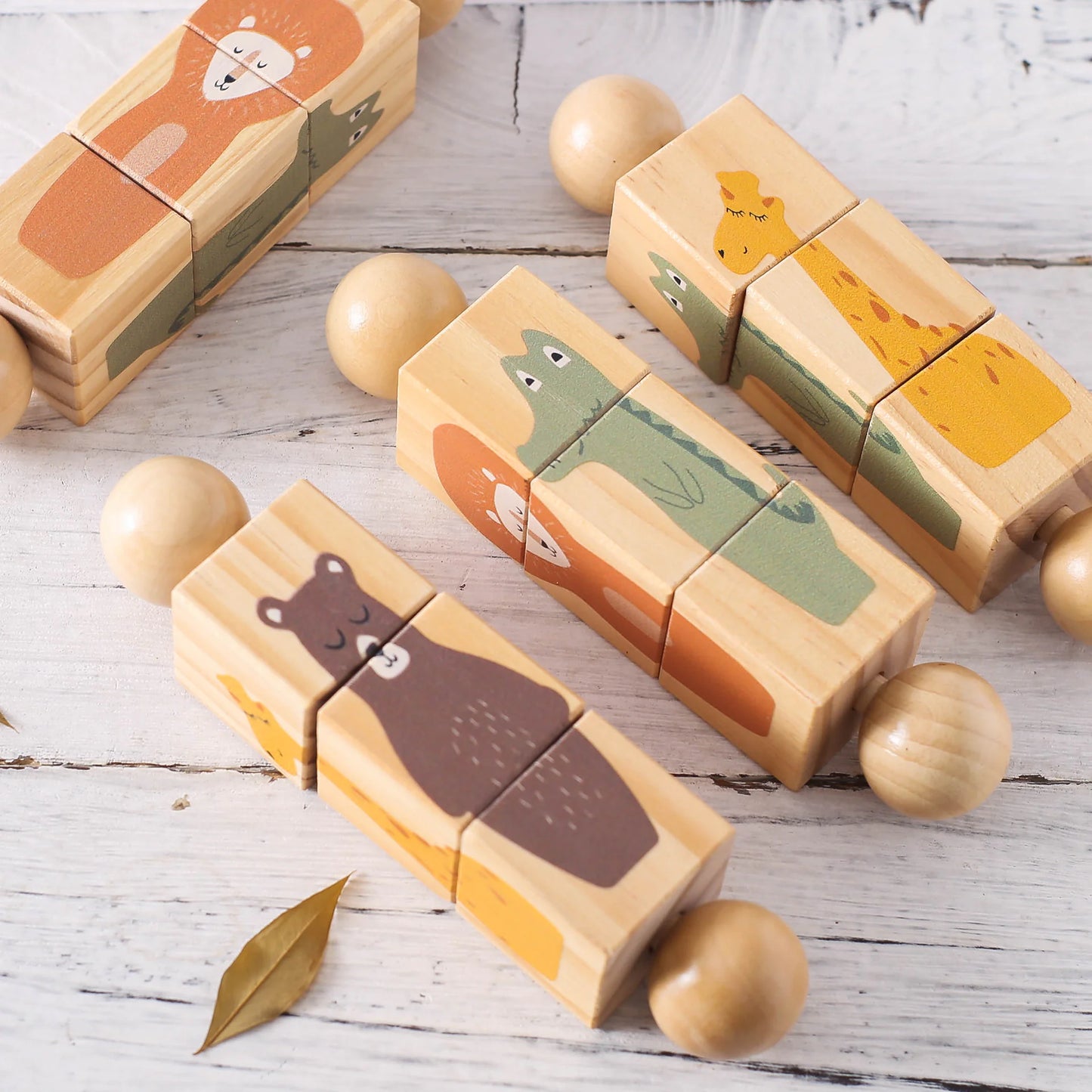 Wooden Rotating Animal Matching Toy