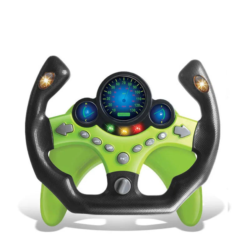 Electronic Simulation Steering Wheel With Light And Sound Early Education Puzzle Co-Pilot Sports Car Steering Wheel Toy Boy Gift