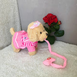 Robot Dog Interactive Dog Electronic Toys Plush Puppy Pet Walk Bark Leash Teddy Toys For Children Birthday Gifts