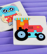 Kids Wooden Toys 3D Wood Puzzle Cartoon Animals Cognitive Jigsaw Puzzle Early Learning Educational Toys For Children Gift