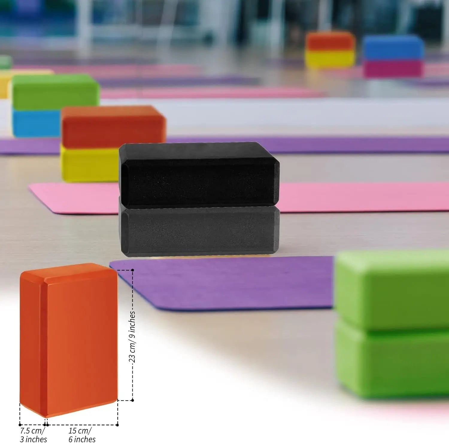 Wholesale 3*6*9Inches 120 Grams High Density Non-Slip EVA Yoga Foam Bricks Block High Quality Yoga Blocks