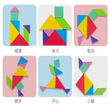 Hot Magnetic Jigsaw Puzzle 3D Geometric Shapes Tangram Board Kids