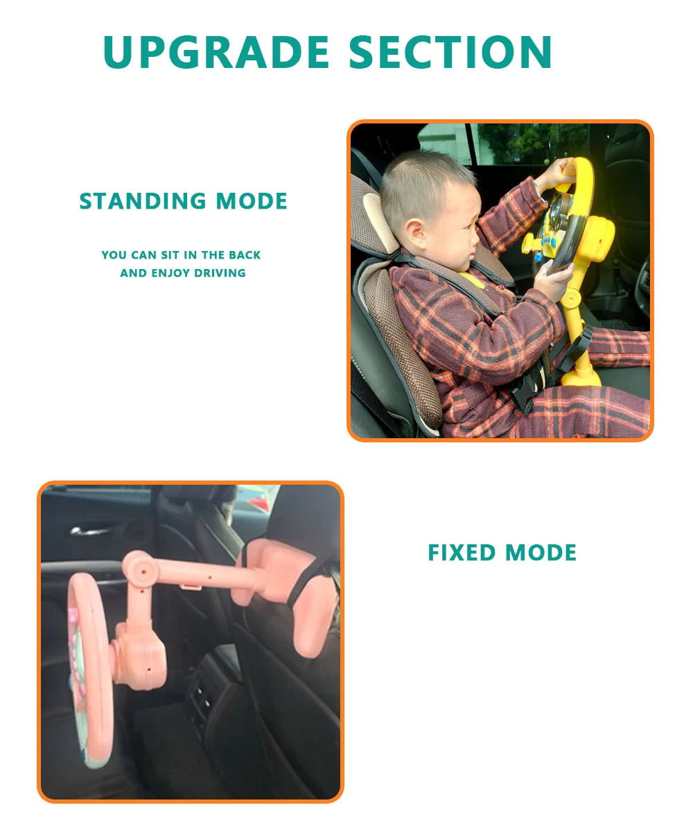 Electronic Simulation Steering Wheel With Light And Sound Early Education Puzzle Co-Pilot Sports Car Steering Wheel Toy Boy Gift