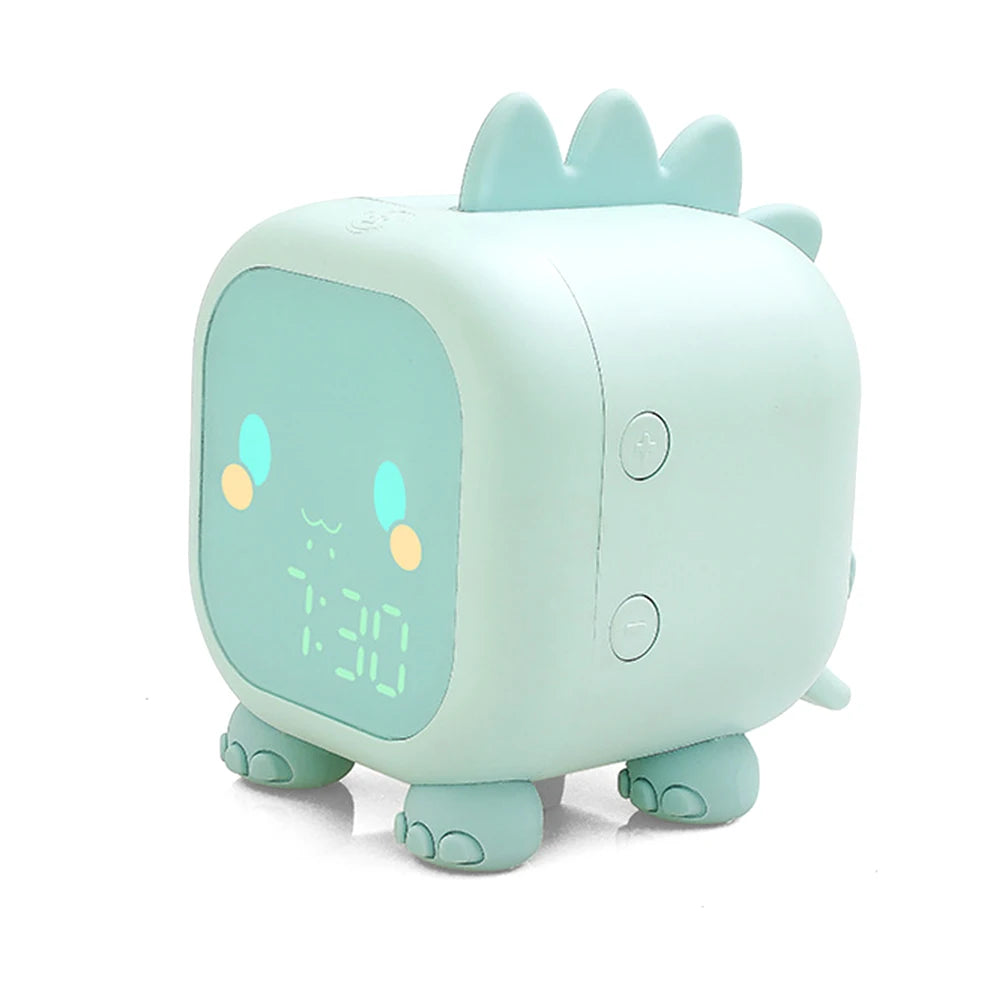 Kids Alarm Clock Dinosaur Digital Alarm Clock for Kids Bedside Clock Children's Sleep Trainier, Wake Up Light and Night Light