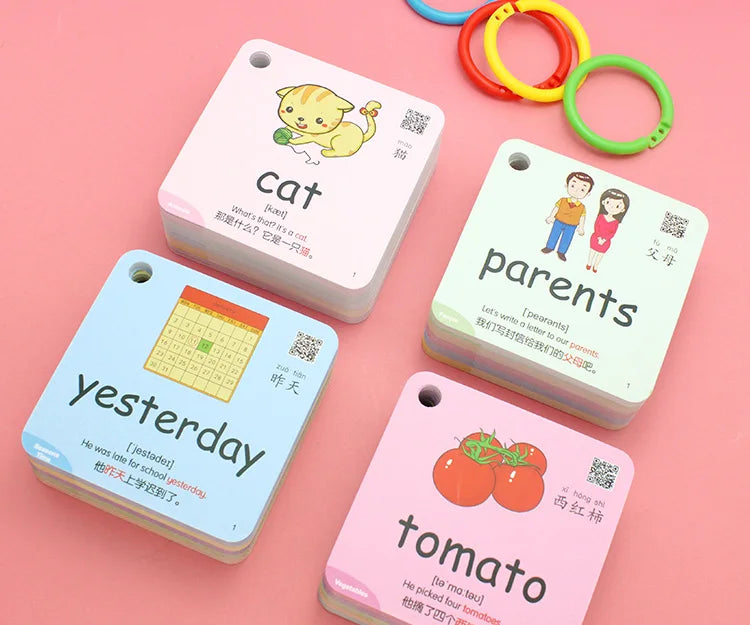Montessori Educational Flash Cards 600 Cognitive Learning Cards Kids Discover Animal Shapes Colors Fun Toys Gifts Children's