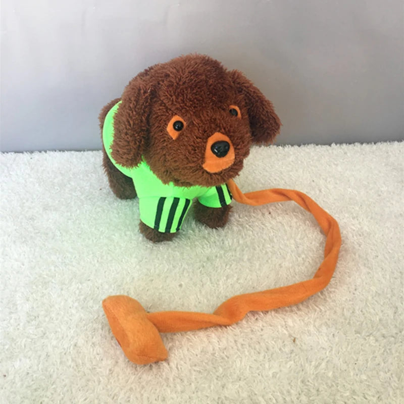 Robot Dog Interactive Dog Electronic Toys Plush Puppy Pet Walk Bark Leash Teddy Toys For Children Birthday Gifts