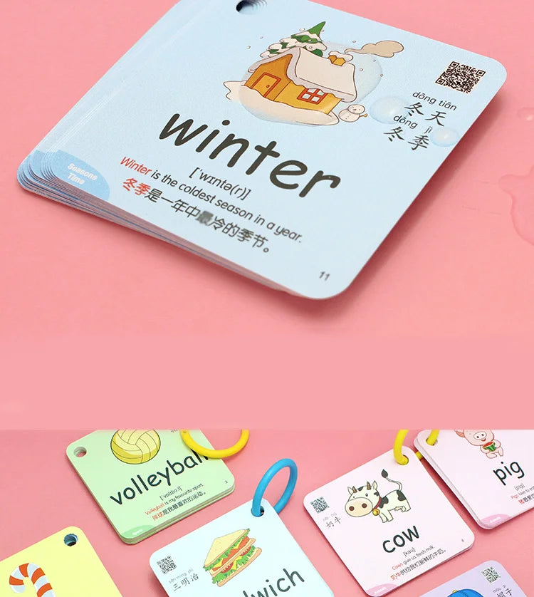 Montessori Educational Flash Cards 600 Cognitive Learning Cards Kids Discover Animal Shapes Colors Fun Toys Gifts Children's