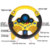 Electronic Simulation Steering Wheel With Light And Sound Early Education Puzzle Co-Pilot Sports Car Steering Wheel Toy Boy Gift