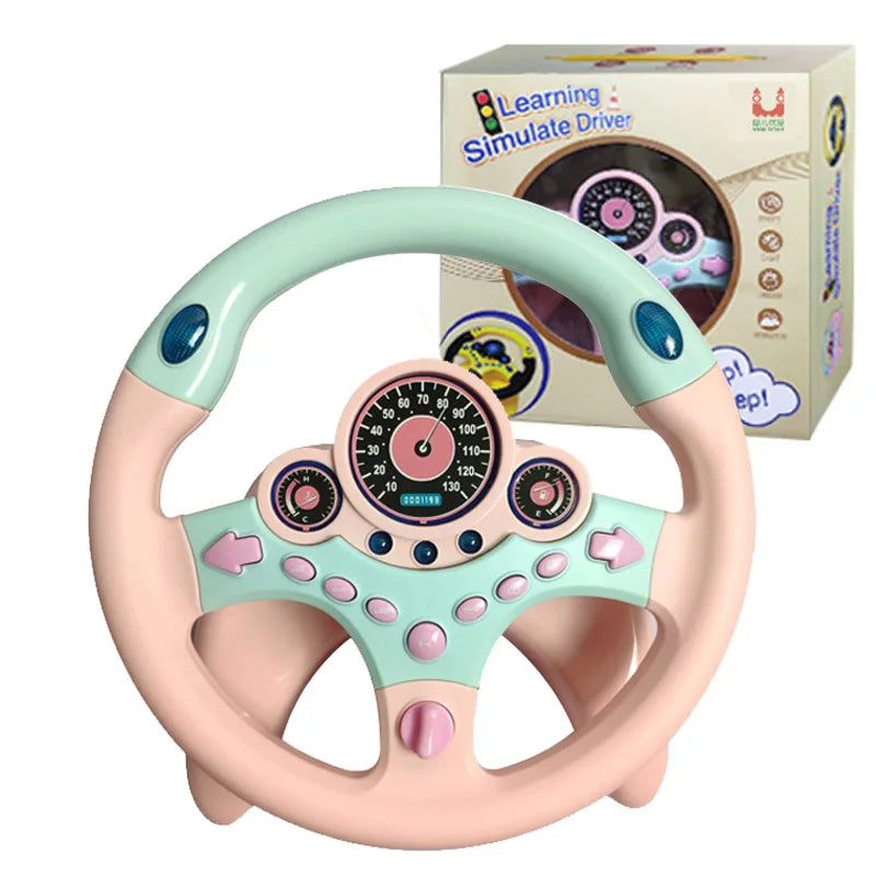 Electronic Simulation Steering Wheel With Light And Sound Early Education Puzzle Co-Pilot Sports Car Steering Wheel Toy Boy Gift