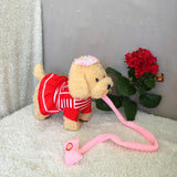 Robot Dog Interactive Dog Electronic Toys Plush Puppy Pet Walk Bark Leash Teddy Toys For Children Birthday Gifts