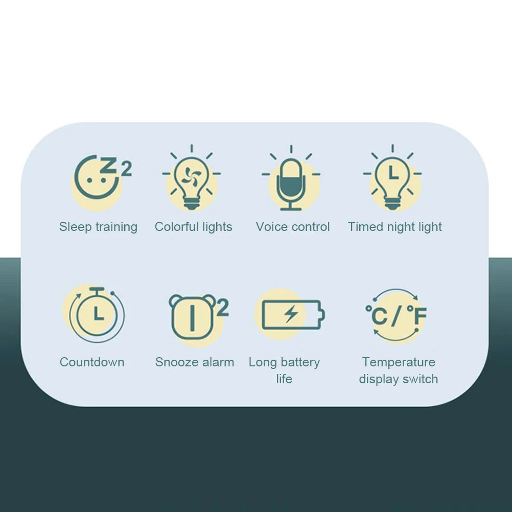 Kids Alarm Clock Dinosaur Digital Alarm Clock for Kids Bedside Clock Children's Sleep Trainier, Wake Up Light and Night Light