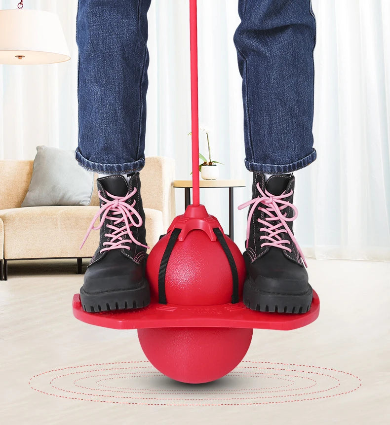 Bouncing Ball With Handle And Pump Balance Platform Bouncy Jump Pogo Ball For Kids Playground Sports Workout Competition Toy