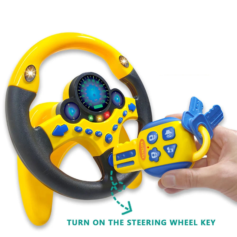 Electronic Simulation Steering Wheel With Light And Sound Early Education Puzzle Co-Pilot Sports Car Steering Wheel Toy Boy Gift