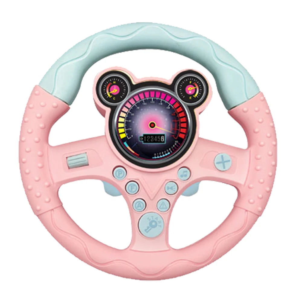 Electronic Simulation Steering Wheel With Light And Sound Early Education Puzzle Co-Pilot Sports Car Steering Wheel Toy Boy Gift