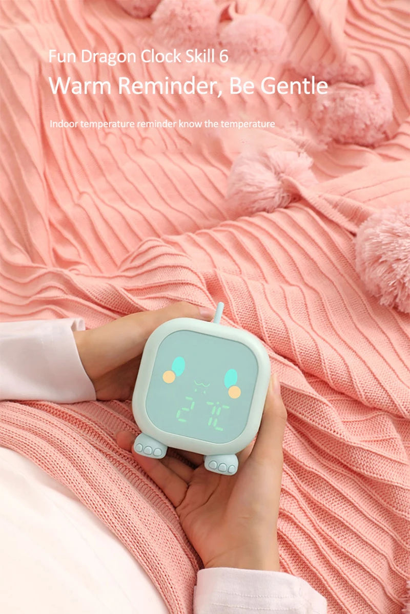 Kids Cute Cartoon Dinosaur LED Digital Alarm Clock Wake Up Night Light Relojes Desktop Decoration Children Sleep Trainer