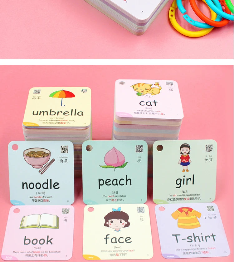Montessori Educational Flash Cards 600 Cognitive Learning Cards Kids Discover Animal Shapes Colors Fun Toys Gifts Children's
