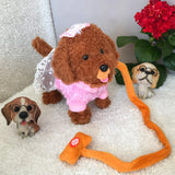 Robot Dog Interactive Dog Electronic Toys Plush Puppy Pet Walk Bark Leash Teddy Toys For Children Birthday Gifts
