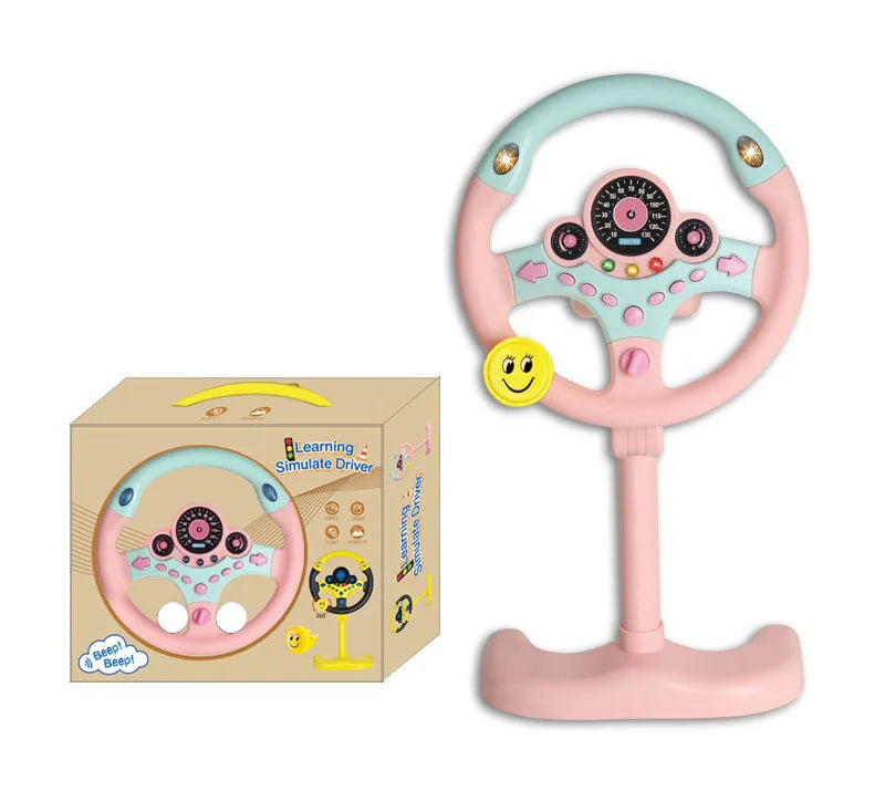 Electronic Simulation Steering Wheel With Light And Sound Early Education Puzzle Co-Pilot Sports Car Steering Wheel Toy Boy Gift