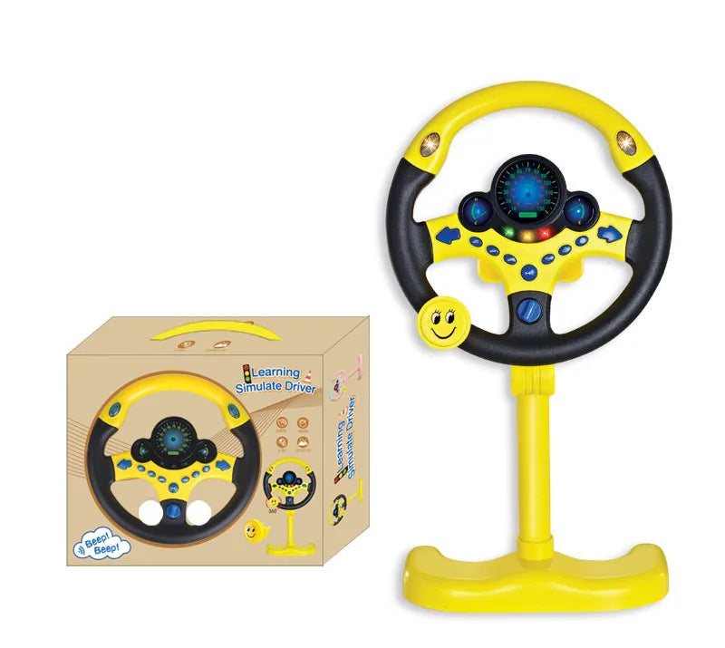 Electronic Simulation Steering Wheel With Light And Sound Early Education Puzzle Co-Pilot Sports Car Steering Wheel Toy Boy Gift