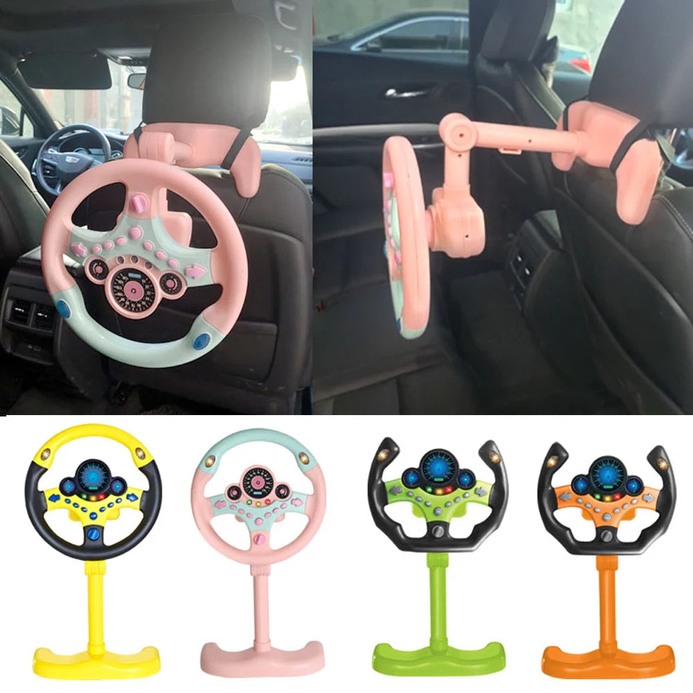 Electronic Simulation Steering Wheel With Light And Sound Early Education Puzzle Co-Pilot Sports Car Steering Wheel Toy Boy Gift