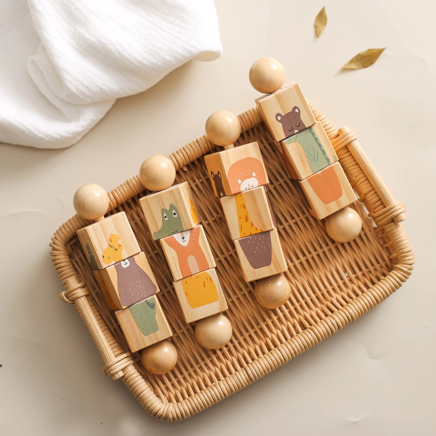 Wooden Rotating Animal Matching Toy