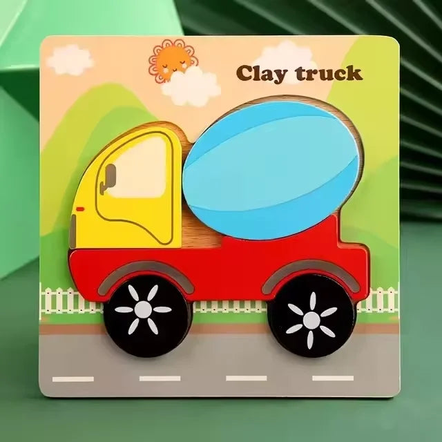 Wooden Puzzles Educational Cartoon Animals Early Learning Cognition Intelligence Puzzle Game For Children Toys