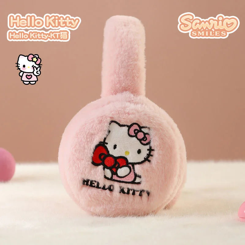 Hello Kitty Kids Earmuffs Girl Baby Cute Cartoon Ear Stuffed Earmuff Warm Winter Warm Windproof Plush Ear Christmas Gifts