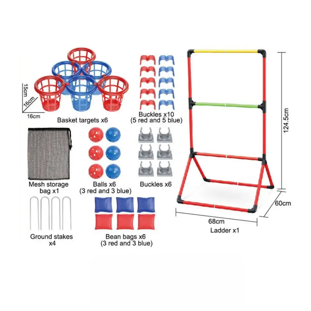 2 in 1 Sandbag Throwing Game Kit Interactive Portable Carnival Games Combo Set Bean Bags Balls Carrying Case Outdoor Games