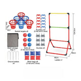 2 in 1 Sandbag Throwing Game Kit Interactive Portable Carnival Games Combo Set Bean Bags Balls Carrying Case Outdoor Games