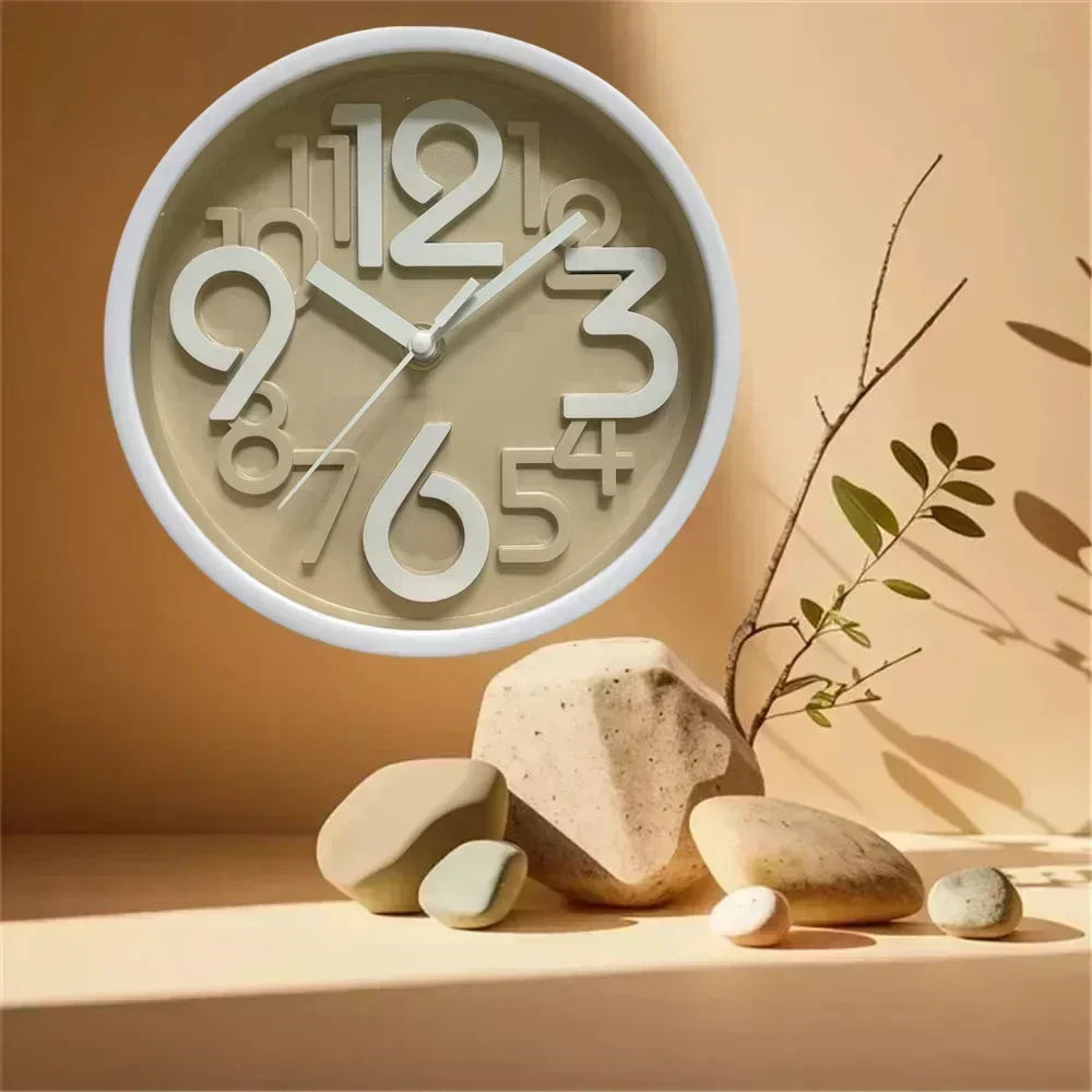 Children's Study Non-Ticking Wall Clock Luxury Silent Battery Operated Round Wall Clock for  Modern Simple Style Home Decor