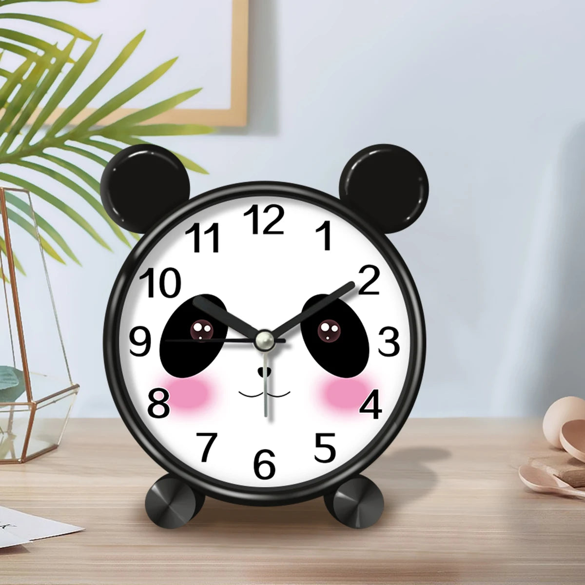 Cute Children's Educational Alarm Clock Bedroom Desktop Early Education Small Animal Round Mute For Boy Girls Home Decoration
