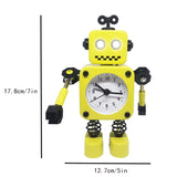 Robot Alarm Clock, Non-Ticking Wake-up Clock with Flashing Eye Lights and Rotating Arm, Gift for Kids, Funny Decoration for Desk