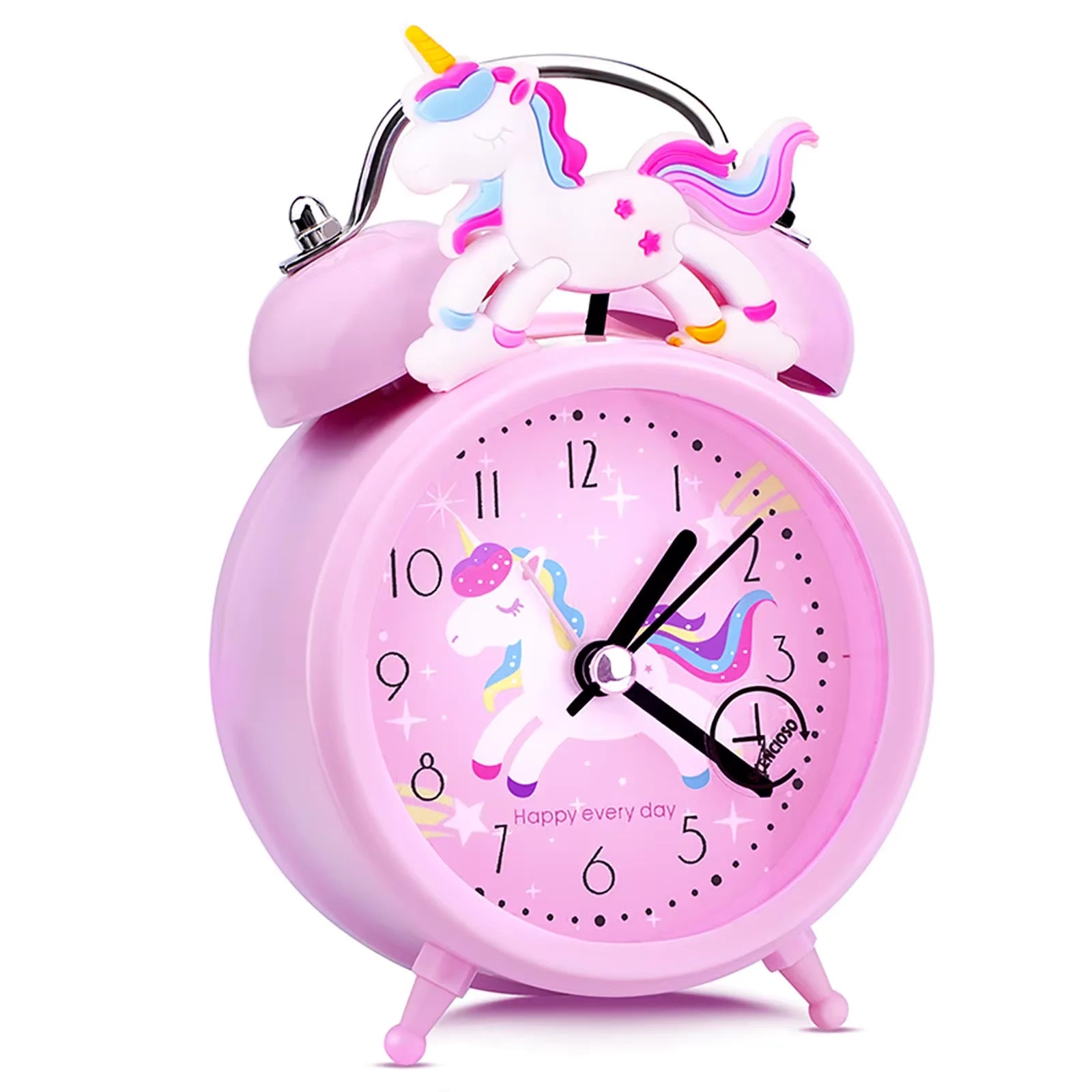 Kids Alarm Clock Cute Dinosaur Unicorn Desk Clock Double Bell Clock with Backlight Alarm Clock For Children Sleep Trainier Gifts