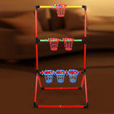 2 in 1 Sandbag Throwing Game Kit Interactive Portable Carnival Games Combo Set Bean Bags Balls Carrying Case Outdoor Games