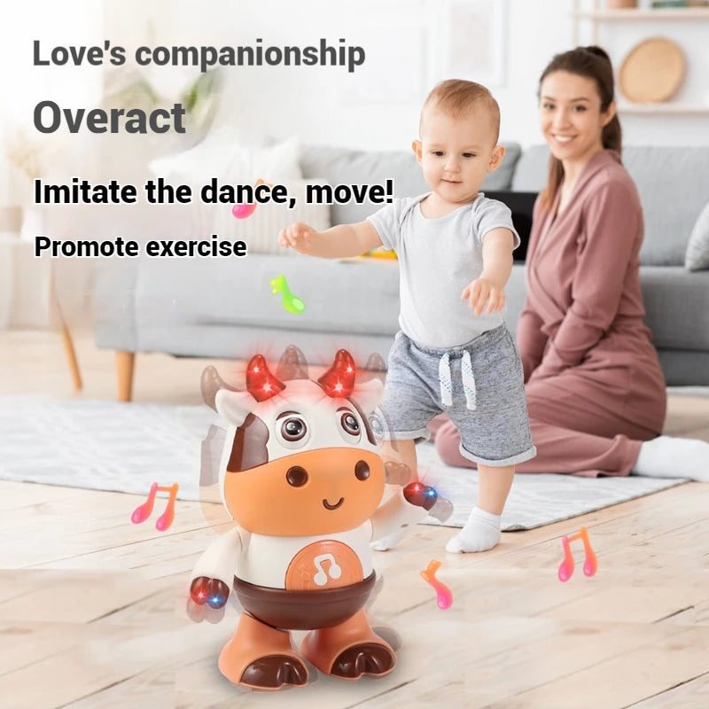 Dancing Cow Musical Toys Movable Baby Cow Toy with Music and LED Lights Baby Toys 6 to 12 Months Children Educational Toys