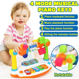 Baby Piano Toys Kids Rotating Music Keyboard Light Sound, Musical Toy for Toddlers,Early Educational Music Toy Gift Random Color