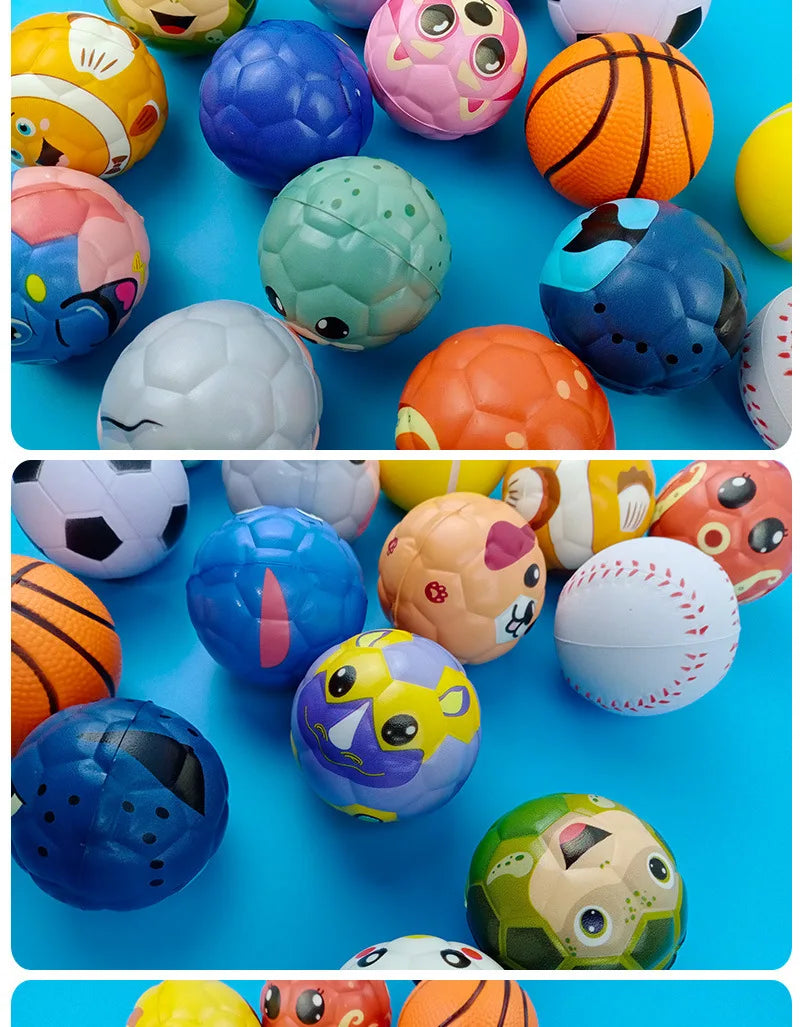 6pcs Solid Sponge Soft Ball Children Animal Football Football Toys Decompression Release Ball