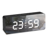 Smart Alarm Clock Bedside Table Led Alarm Clock Digital Children's Electronic Alarm Clock Curved Screen Mirror Temperature
