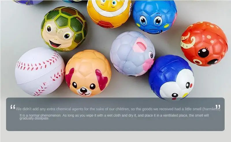 6pcs Solid Sponge Soft Ball Children Animal Football Football Toys Decompression Release Ball