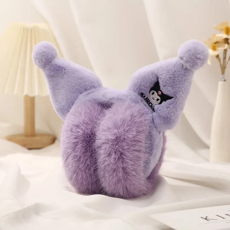 Kuromi Cinnamoroll Melody Plush Earmuffs Girls New Anime Ear Cover for Winter Kids Outdoors Warm Ear Muffs Children Xmas Gift