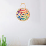 Wood Clock for Kids Decorative Classroom Silent School Quiet Movement Children Unique Wooden Hanging Teaching Time Clock