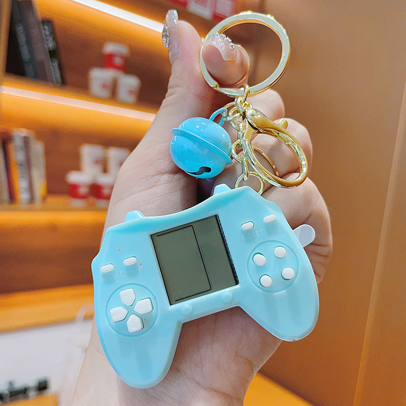 Mini Russian Building Blocks Game, Console Handheld Minicomputer Keychain Nostalgic Creative Puzzle, Old-Fashioned Toy Pendant